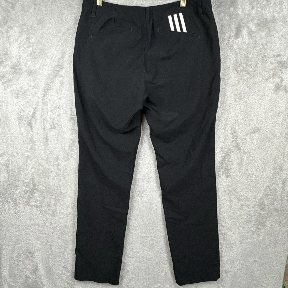 Adidas Golf Pants Men 34x34 Black Straight Leg Athletic Logo Athleisure Mid Rise